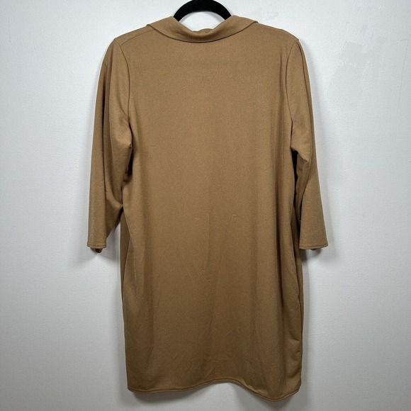 NWT Boohoo Woven Pocket Duster Coat Long Light Pocket Camel Womens Size 12 - Picture 5 of 8